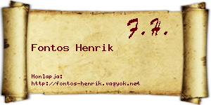 Fontos Henrik névjegykártya